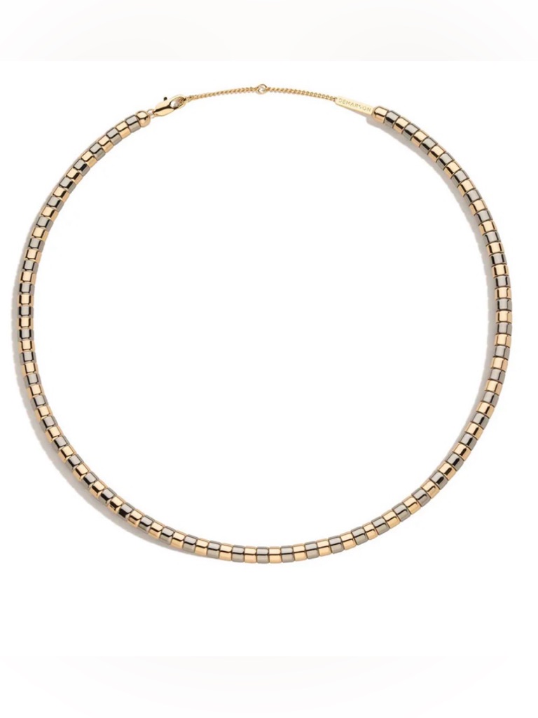 Demarson Rumi Necklace In Gold/Gunmetal